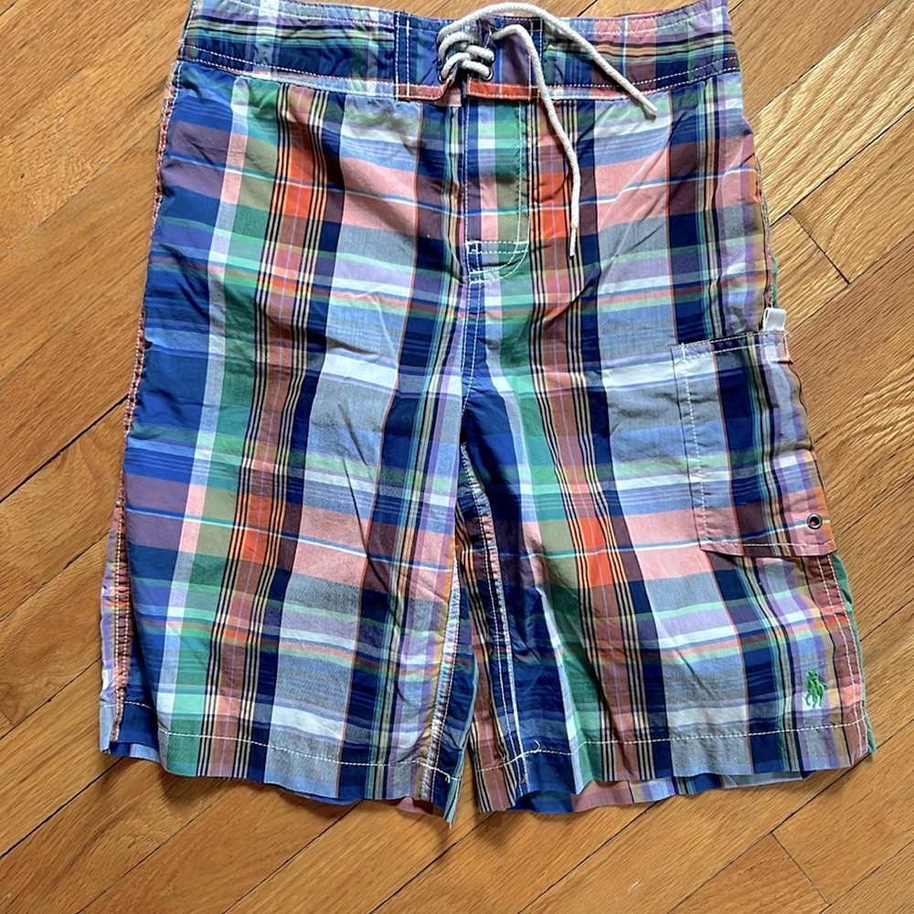 Polo by Ralph Lauren: Plaid bathing suit/Swim trunk Boys size M (10-12)